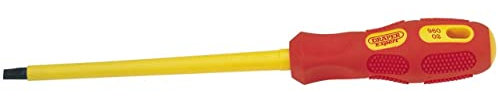 Draper 960B Fully Insulated Plain Slot Screwdriver, Blue, 6.5 x 150 mm