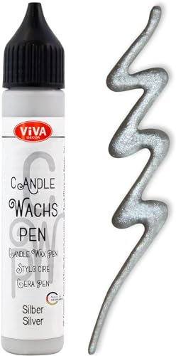 Viva Decor Wachs Pen 28ml (Silber) Premium Candle Liner & Wax-Pen - Ideal für individuelle Kerzengestaltung - Hochwertiger Wachs-Stift zum Anmalen, Verzieren & Personalisieren