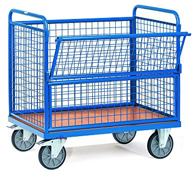 Fetra Transportgeräte mtefd773 Wagen Transport C/4 Wände mit Gitter, 1260 mm Länge x Breite x 815 mm 1069 mm Höhe