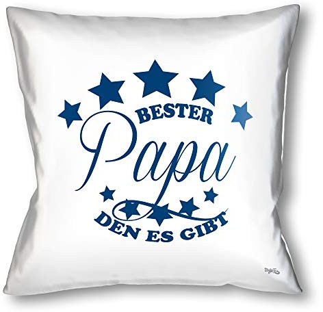 Stylotex Kissen - Geschenk für den besten Papa Dekokissen Bedruckt in höchster Druckqualität Designed in Deutschland - Bester Papa den es gibt