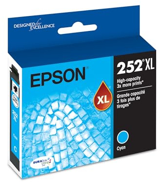 Epson 252XL Genuine High Capacity Cyan Ink Cartridge T252XL220