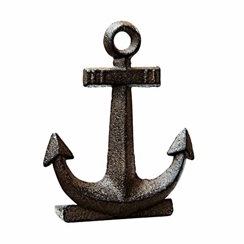 Loberon Türstopper 3er Set Anker, authentischer Antik-Look, Klassische Handarbeit, maritimes Flair, Türhalter, Dekoration, Eisen, Dunkelbraun