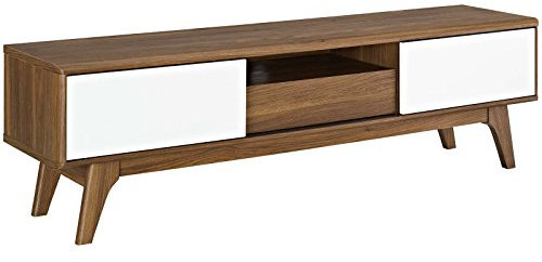 Modway- Envision Mid-Century Modern niedrig 59 Zoll TV Board, Walnuss Weiß, 34 x 149 x 43 cm