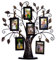Klikel Family Tree Picture Frame Stand with 6 Hanging Photo Picture Frames - Medium Metal Tree 12 X 11 - Holds 6 Ornamental 2x3 Frames