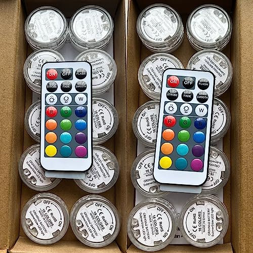 DarNio 20PCS Submersible LED Lights Popular Waterproof Small Battery Operated Single Mini Led for Crystal Vases Centerpiece Decoration