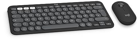 Logitech Pebble 2 Combo, Clavier et Souris sans Fil, discrets et Portables, Personnalisables, Logi Bolt, Bluetooth, Easy-Switch pour Windows, macOS, iPadOS, Chrome - Clavier Français AZERTY, Graphite
