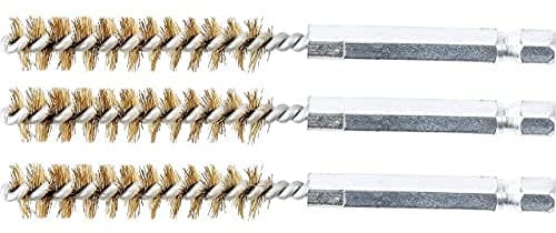 BGS 3078-10-M | Messingbürste | 3-tlg. | 10 mm | Antrieb Außensechskant 6,3 mm (1/4) | Loch-Drahtbürsten | für BGS 3078