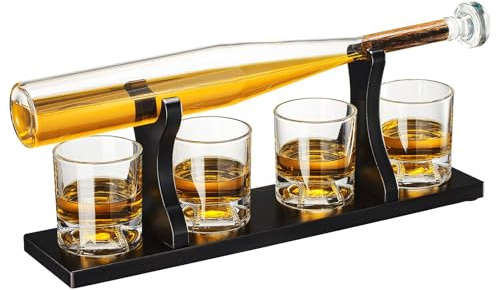 Baseballschläger Whiskey Dekanter und 4 Baseball Gläser für Whiskey, Spirituosen Set – mit einem Fledermaus-Dekanter, limitierte Auflage The Wine Savant