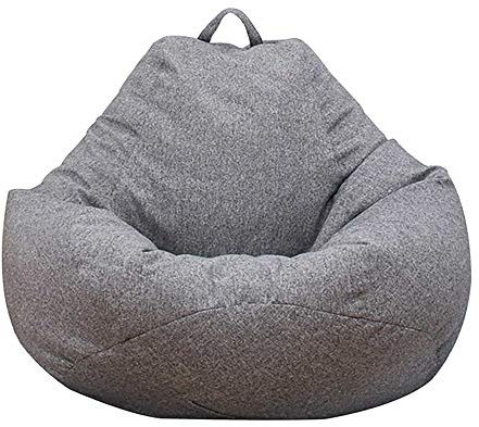 Jetcloud Bean Bag with Cover for Adults, High Back and Reclining for Indoor and Outdoor Play, No Filling, Dark Grey, XL: 100 x 120 cm