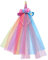 PRETYZOOM Einhorn Stirnband mit Tüllmähne Und Blumen Mädchen Geburtstag Outfit Kopf Reifen Mädchen Schleier für Erwachsene Und Mädchen