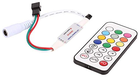 RGB LED-Controller, kabelloser Fernbedienungsdimmer für LED-Lichtbänder, Mini-21-Tasten-IR-Fernbedienung für WS2811 WS2812B LED-Lichtbänder DC 5-24V(12V)