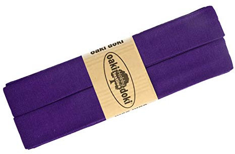 Schrägband Jersey 3m Breite 20mm Oaki Doki Tricot de Luxe Einfassband elastisch über 80 Farben, Farbe:lila