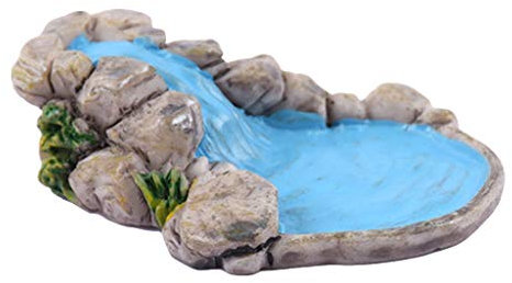 3D Kreative Natürliche Mikro-Landschaft Ornament Figuren Miniatur Figur Ornament Natürliche Holzstapel Rasen Berg Wasser Pool Deko Accessoires für DIY, Garten, Puppenhausdekoration