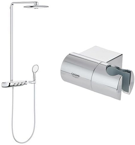 GROHE Colonne de douche avec mitigeur thermostatique Rainshower System SmartControl Duo 360 mm 26250000 & 27055000 - Support Mural pour Douchette Rainshower (Import Allemagne)