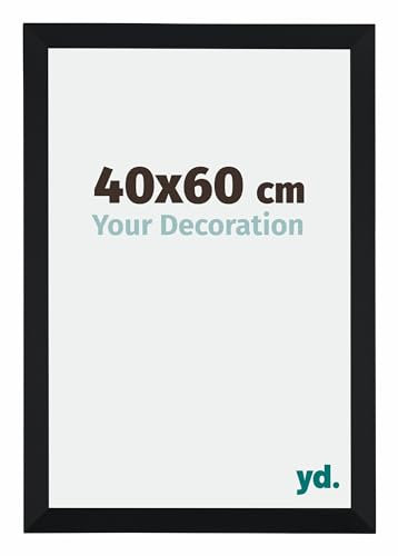 yd. Your Decoration - Cadre 40x60 cm - Cadres Photo en MDF Avec Verre acrylique - Anti-Reflet - Noir Mat - Cadre Decoration Murale - Catania
