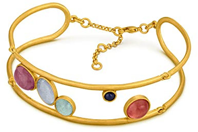 JOI D'ART PULSERA DORADA ALEGRIA | Diseñado por Carme Fàbregas | Colección Alegria | Con cierre con cadena y mosquetón