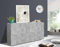 Dmora - Credenza Noel, Madia da cucina a 4 ante, Buffet da soggiorno, 100% Made in Italy, cm 162x44h86, Cemento