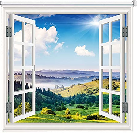 WLALLSS Roller Blinds Green Grass Tree Patterned, Bedroom/Kitchen Blackout Window Shades with Filtering Roll up Blinds, 60cm - 140cm Width