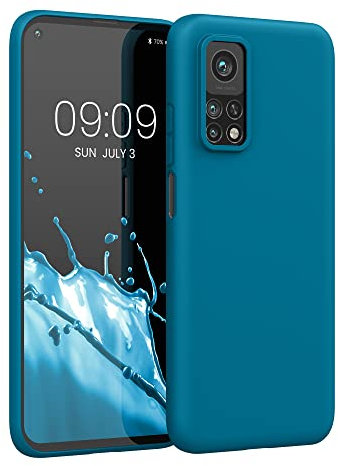 kwmobile Hülle kompatibel mit Xiaomi Mi 10T / Mi 10T Pro Hülle - weiches TPU Silikon Case - Cover geeignet für kabelloses Laden - Karibikblau
