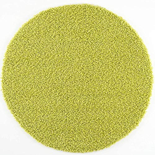 Muratap Teppich Wohnzimmer Modern - Loca Shaggy - Hochflor Teppich Weich und Warm Schmutzabweisend und Pflegeleicht Wohnzimmerteppich - Große: 120 cm - Rund - Farbe: Grün