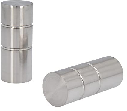 Sento Metall Zubehör für Ø 25 mm Gardinenstangen in Edelstahl Optik Ø 25mm 2x Endstücke Ilusion