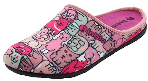 Inblu Pantofole animaletti, Donna, Rosa, 39 EU