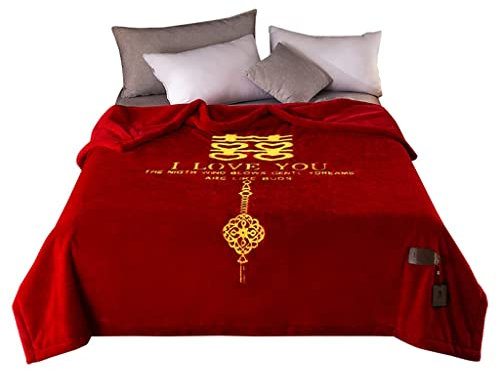Decke Hochzeit Winter verdicken Koralle Fleecedecke Double Scarlet Fleece Fleecedecke Decke Quilt (A 200 * 230cm)