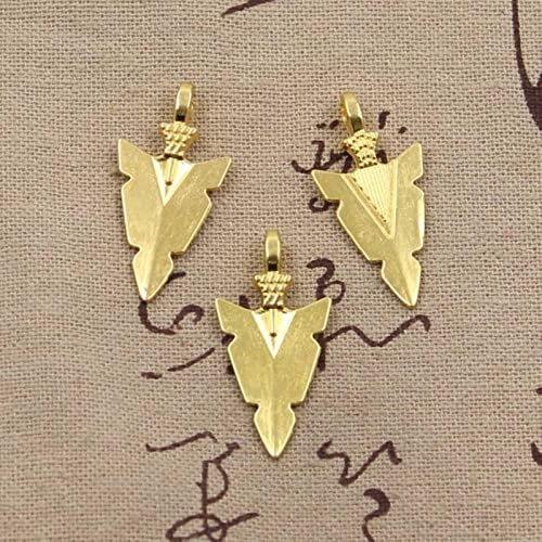 FSORB 20 Stück Indische Pfeilspitze Dolch 28x15 mm Anhänger Anpassung, Vintage Tibetan Bronze, DIY für Halskette-Gold