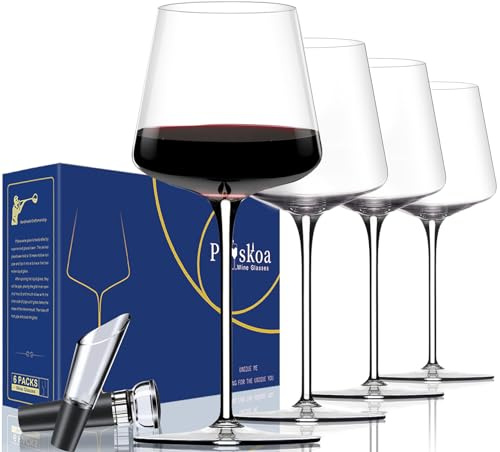 Rotweingläser-Set, 118 ml, mundgeblasenes Kristall, moderne Weingläser, einzigartige, quadratische Weingläser mit flachem Boden, für Cabernet, Pinot Noir, Burgunderrot