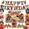 Western Cowboy Geburtstag Party Dekorationen Set mit Western Cowboy Thema Happy Birthday Banner Ballon Kuchen Topper Cupcake Topper Hintergrund für Western Cowboy Party Supplies