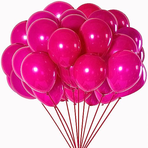 JARTTY Palloncini Fucsia Fuxia Palloncino Rosa Scuro 100 Pezzi 12 Pollici Lattice Festa Matrimonio Compleanno Fidanzamento Anniversario Battesimo Bimba Baby Shower Decorazioni