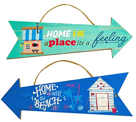 ROCKING GIFTS Wanddeko Pfeil X2 Modelle, mit Spruch, 30X10 cm, Strandumgebung