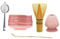 RAEF Cuenco de cerámica Japonesa de Color Rosa Brillante para Matcha, batidor de té Macha, Soporte para Chawan Chasen, Taza tamiz, Juego de Regalo para Ceremonia, Regalos de cumpleaños