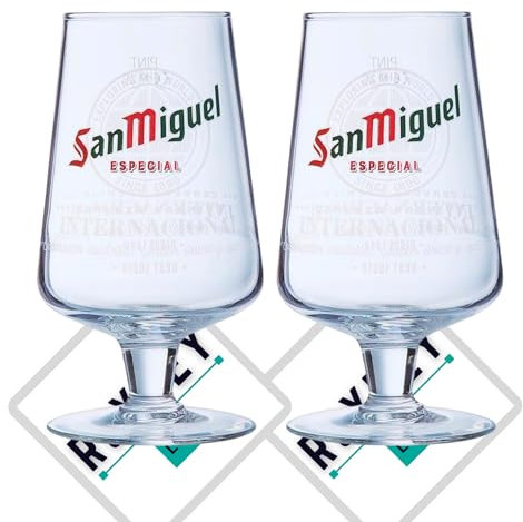 Roxley San Miguel Half Pint Glasses X2 Lager Beer Glasses | Glasses