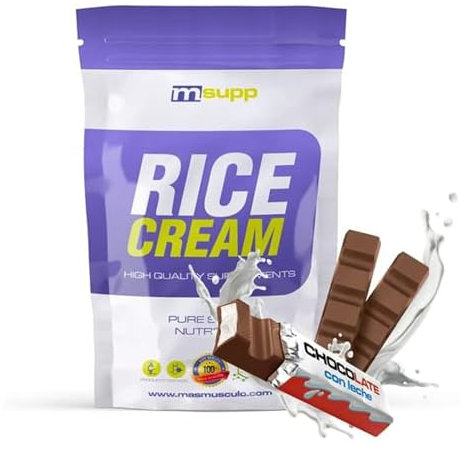 MM Supplements - Crema de Arroz - en Polvo - Bote de 2 kg - Fuente de Carbohidratos - Saciante del Apetito - Ideal para Mezclar con Proteína - Sabor Chocolate con Leche