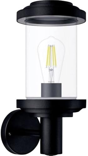 PHILIPS Outdoor Listra Wandleuchte rund, max. 25W, exkl. Leuchtmittel, IP44 wetterfest, schwarz