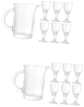 TOPBATHY 2 Sätze Weinglas Weinbecher Aus Glas Weinkrug Aus Glas Weingläser Aus Kristall Weißweingläser Rotwein Flöten Schnapsflasche Stielgläser Zum Weintrinken Glasflasche Karaffe