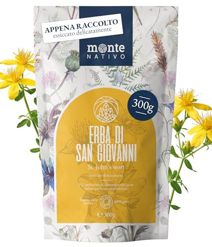 Erba di San Giovanni Monte Nativo (300g) - Erbe aromatiche senza additivi - Infusi e tisane per la tazza di tè più deliziosa - Raccolte ed Essiccate Delicatamente - Tè alle erbe aromatico - Herbal Tea