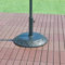casa.pro Pied de Parasol Rond avec Motif Décoratif Adaptateurs 37/42/52/58 mm Fixation Facile Couche de Protection Résistant aux Intempéries Béton Fer Plastique 50 x 7 cm Noir