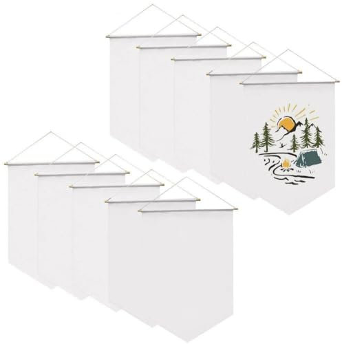 Glixoft 10 Stück DIY Leere Flaggen Garten Sublimation Flaggen Rasen Banner Flaggen Urlaub Leere Flaggen Festival Hängende Flaggen Für Wanddekoration