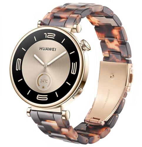 DEALELE Strap Compatible with Huawei Watch GT4 41mm / Garmin Venu 3S / 2S / Forerunner 265S / 255S / Fossil Women's Gen 6, 18mm Colorful Resin Replacement Bands for Women Men, Hawksbill