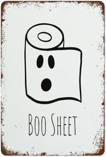 Boo Sheet Papier toilette d'Halloween, panneau de toilettes d'Halloween, panneau de salle de bain d'Halloween, impression fantôme, panneau d'Halloween amusant pour la maison, café, décoration murale