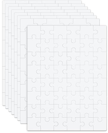 AORHOFJ 8 Stück Blank DIY Puzzle, 15×10cm Blanko Puzzle Malerei Puzzle Personalisierte Puzzle weiß Kinder Malerei Muster und Kindergeburtstag Party