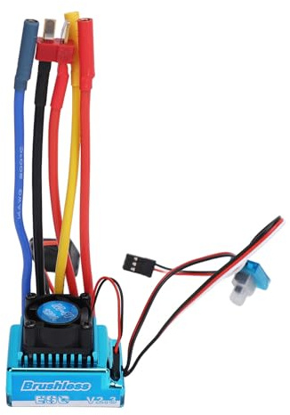 Buachois ESC sans Brosse RC, Contrôleur de Vitesse électrique RC 120A Bidirectionnel sans Brossé étanche, Contrôleur électrique de Commutateur de Treuil pour Voitures et Bateaux RC1/10 1/12