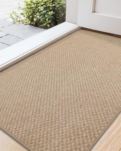COLOR&GEOMETRY Fussmatte Innen 92 x 152 cm, Schmutzfangmatte Groß Innen Außen Fussmatten Haustür Waschbar Schnelltrocknend, Fußmatte Dünn Türmatte Fußabtreter Eingangsteppich rutschfest, Beige