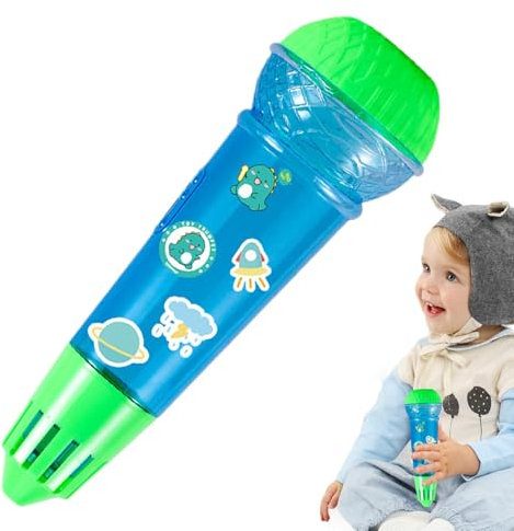 Buerfu Microphone Children, Funny Cartoon Physical Voice Amplification Microphone, Multifunctional Noise Maker, Educational Echo Microphone Toy for Kids Children