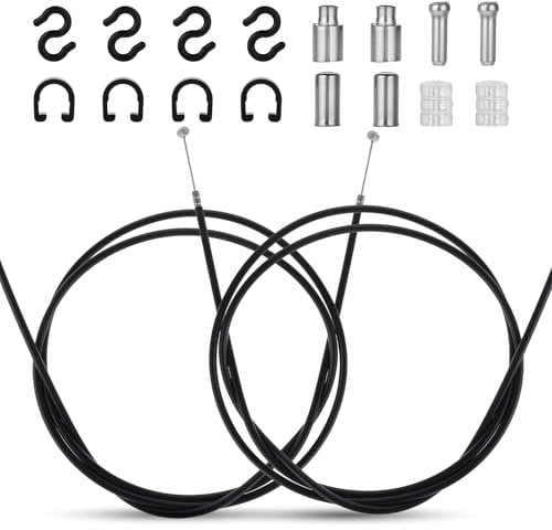Universal Standard Bicycle Brake Cable Set - Front and Rear Brake Wire for Road and Mountain Bike - Black
