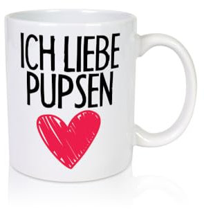 Ich liebe Pupsen - Tasse Weiss - Kaffeetasse/Geschenk/Familie