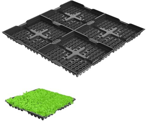 CEIEVER Pflanzen Anzuchtschalen, Profi Gärtnerbox Pflanzschale Pikierschale 4/10 Stück Pflanzschalen für Anzucht 50X50X7CM Treibhaus Anzuchtschale für Pflanzen,Kräutern,Blumen,Gemüse und Obst (4)