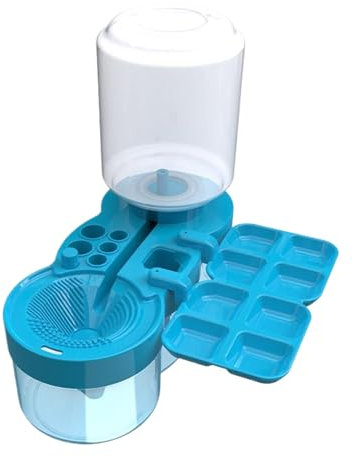 Paint Brush Cleaner Brush Rinser,Paintbrush Cleaners Painting Station,Plastic Paint Brush Cleaner Tool with Drain and Brush Holder for Acrylic, Watercolor, Water-Based